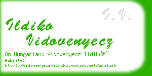ildiko vidovenyecz business card